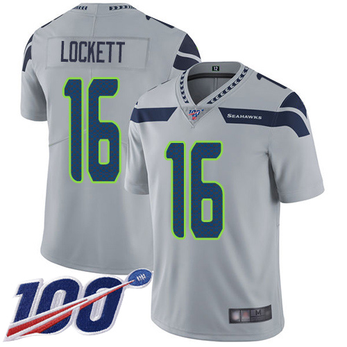 Seattle Seahawks Limited Grey Men Tyler Lockett Alternate Jersey NFL Football #16 100th Season Vapor Untouchable->youth nfl jersey->Youth Jersey